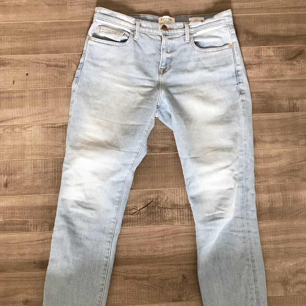 Frame Le Boy Cropped Mid-Rise Straight Leg Jeans